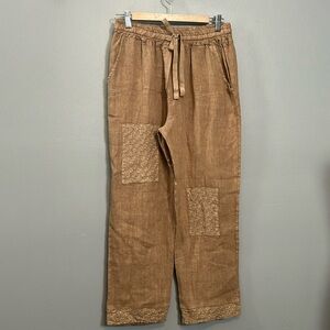 Milio Milano Made in Italy linen khaki linin pants size M